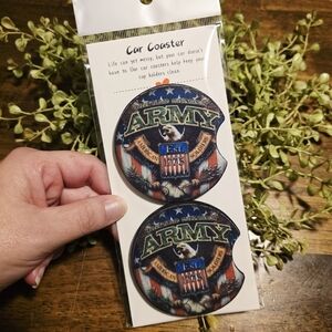 Patriotic Car Coasters - Blue and Green